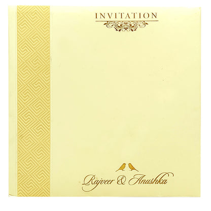 Cream Nameplate Floral Invitation Card-KRC29770