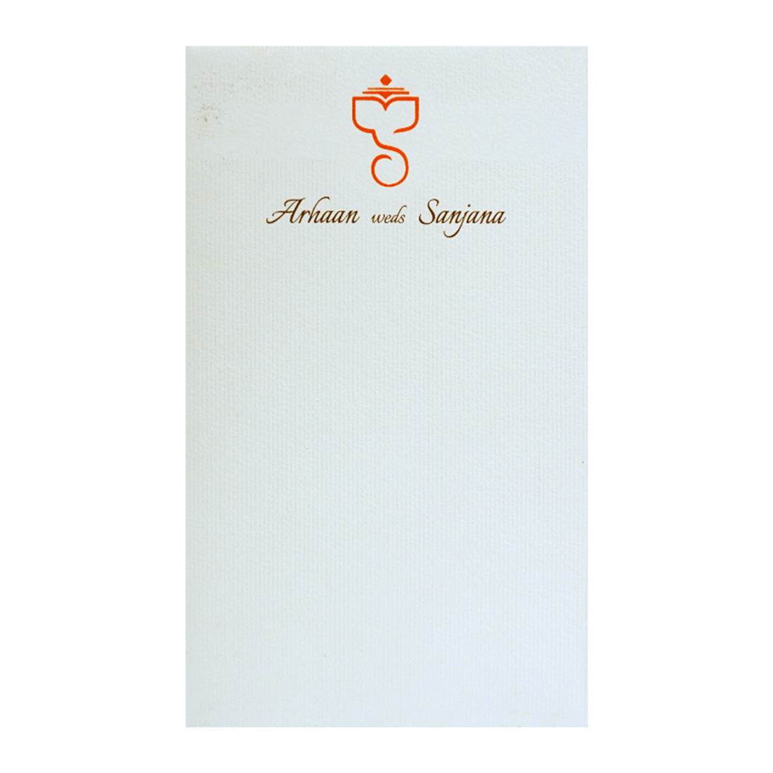White Textured Ganesha Single Card-KRCS7092