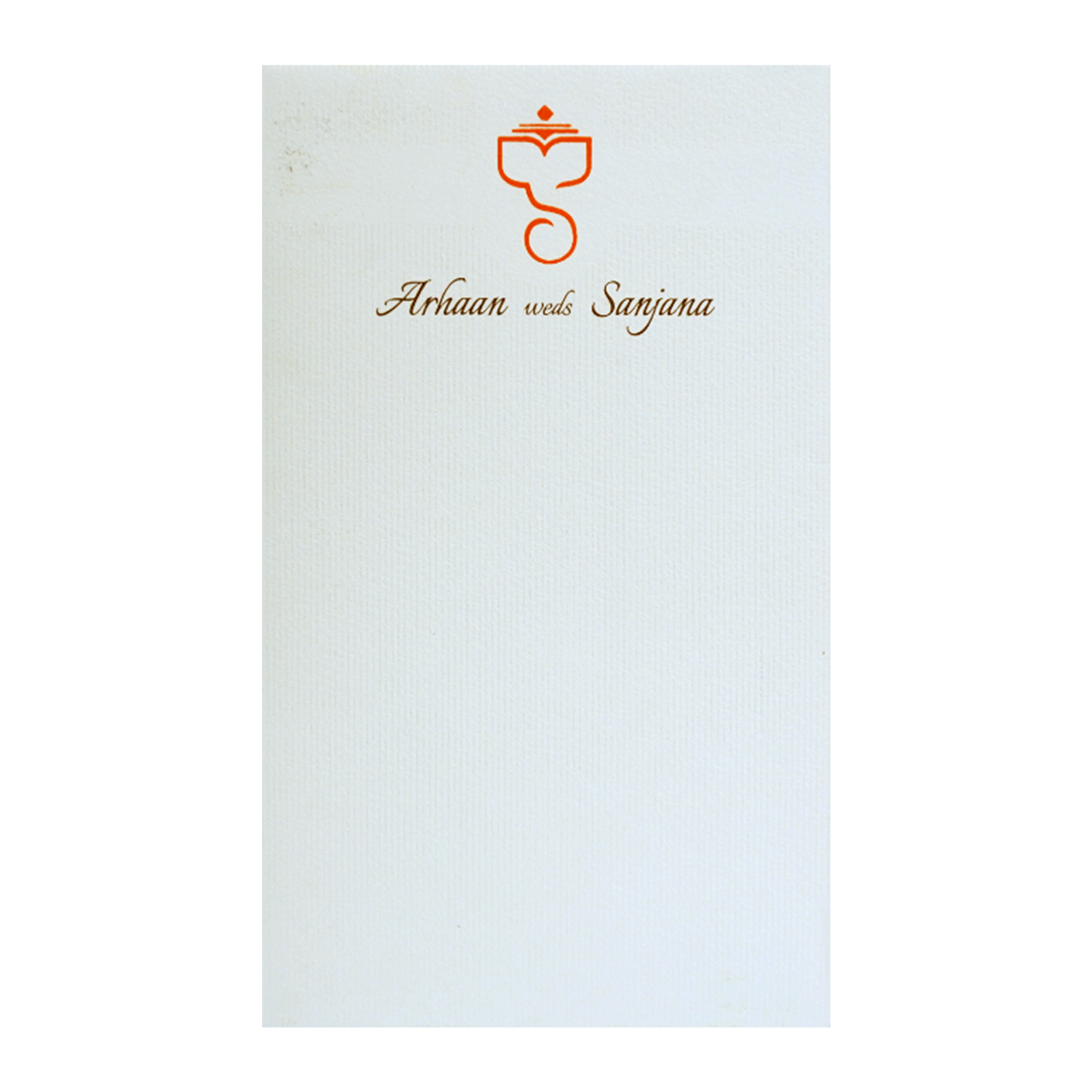 White Textured Ganesha Single Card-KRCS7092