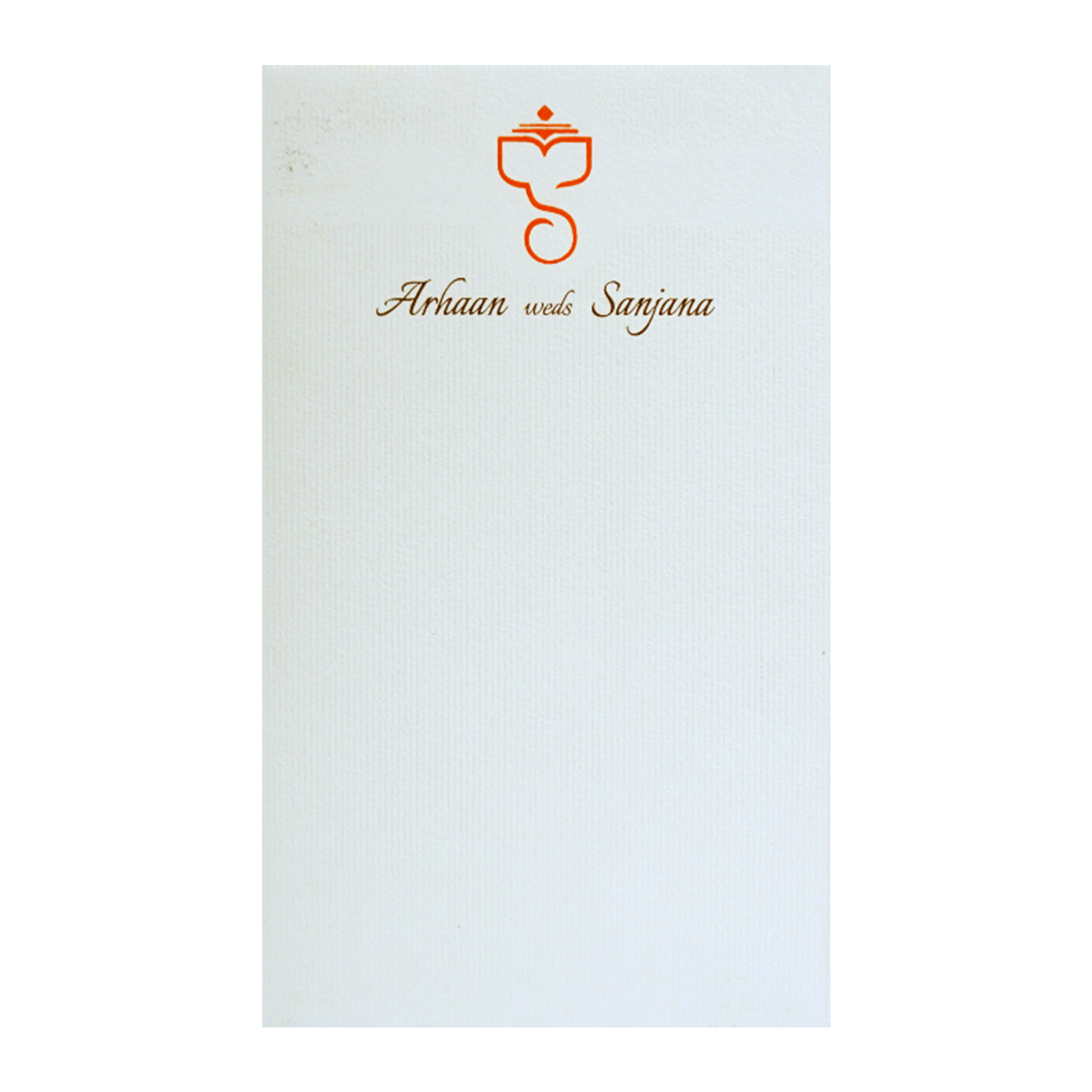 White Textured Ganesha Single Card-KRCS7092