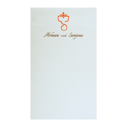 White Textured Ganesha Single Card-KRCS7092