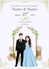 Blue Romantic Floral Arch Wedding Reception Invitation-AAWPI002