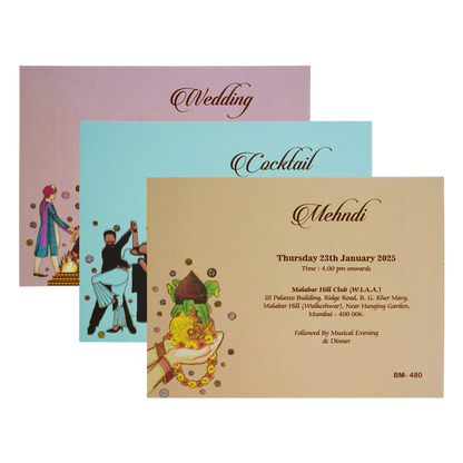 Orange Padded Designs Wedding Card-Kbm04800