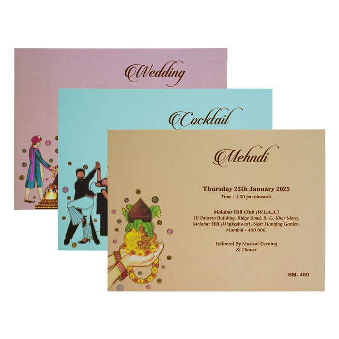 Orange Padded Designs Wedding Card-King of Cards