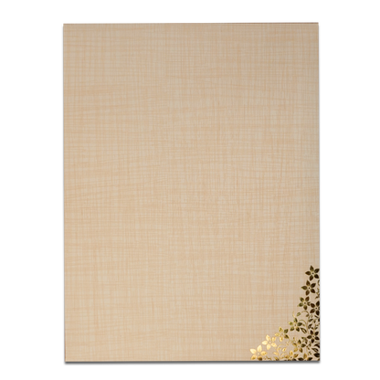 Cream Gold Floral Ganesha Wedding Card-KNK7082S