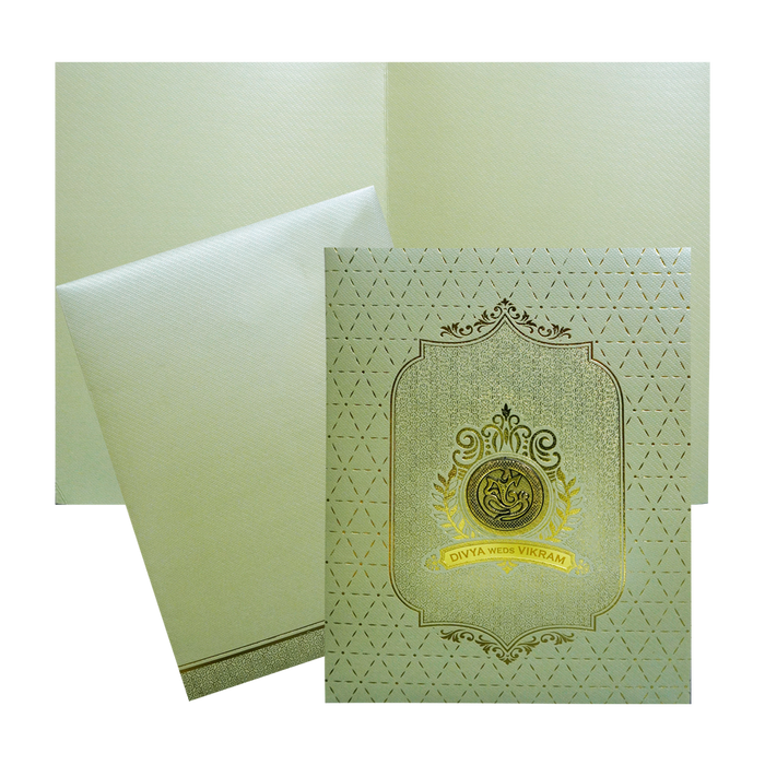 Pista Green Textured Wedding Card-King of Cards