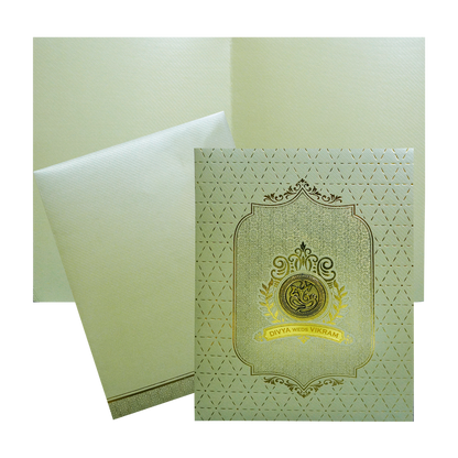 Pista Green Textured Wedding Card-KNKGN5032