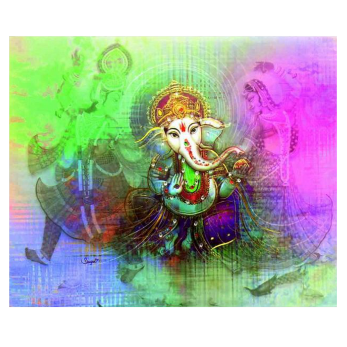 Invitation Card - Sparkling Multicolor Ganesha Wedding Card -  KNKZ0421-King of Cards