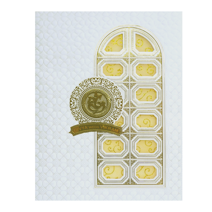 White Laser Cut Wedding Card-King of Cards