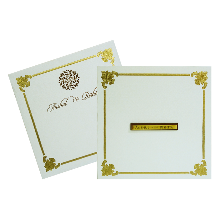 White Floral Box Wedding Card-King of Cards