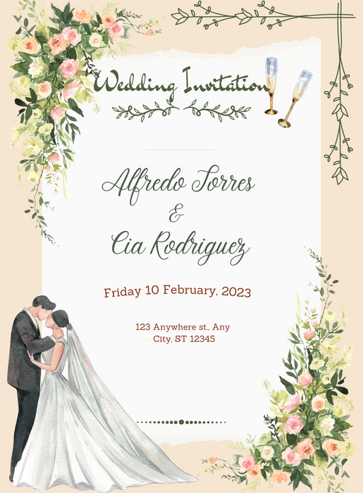 White Minimmalist Wedding Invitation-King of Cards