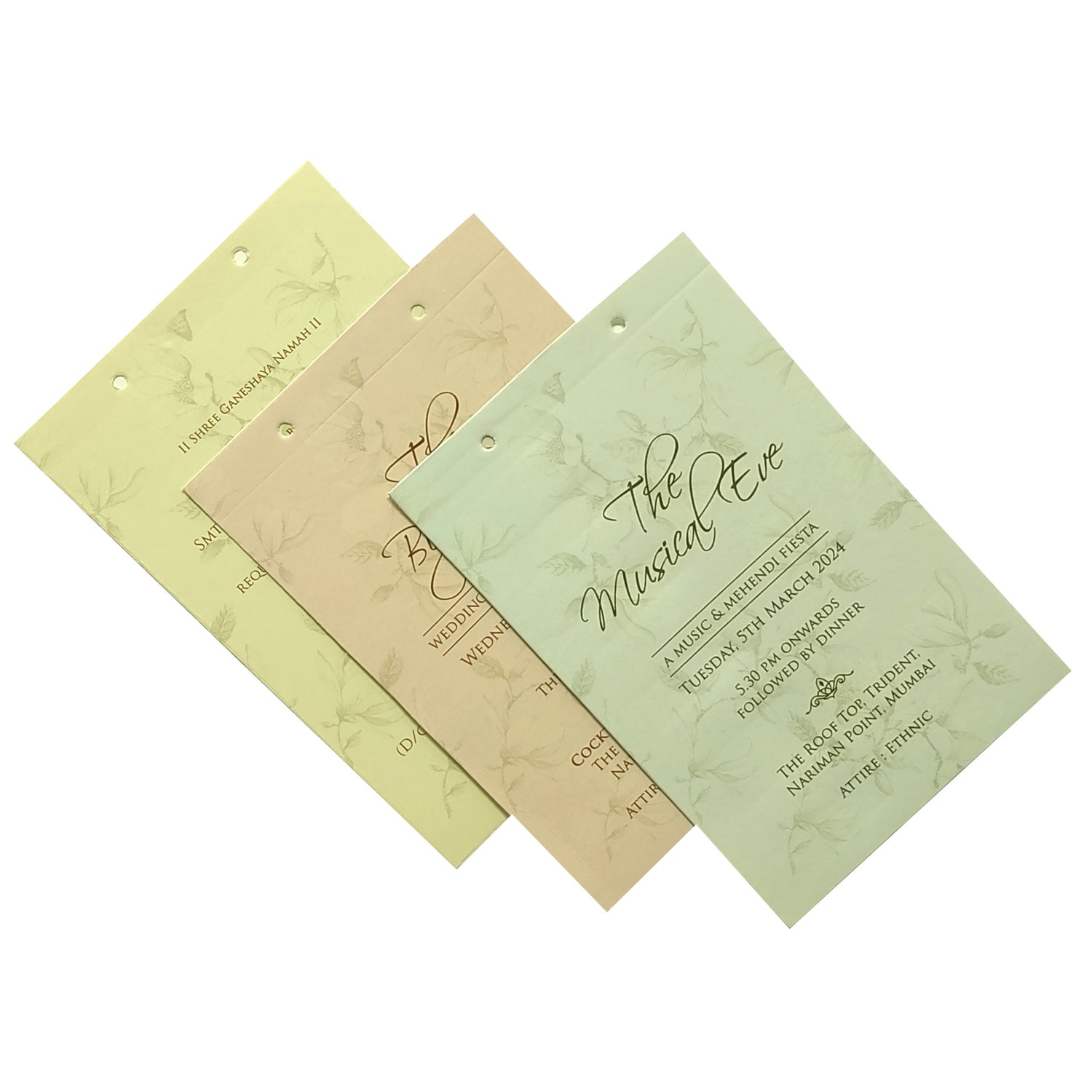 Pink floral board cut invitation card-King of Cards