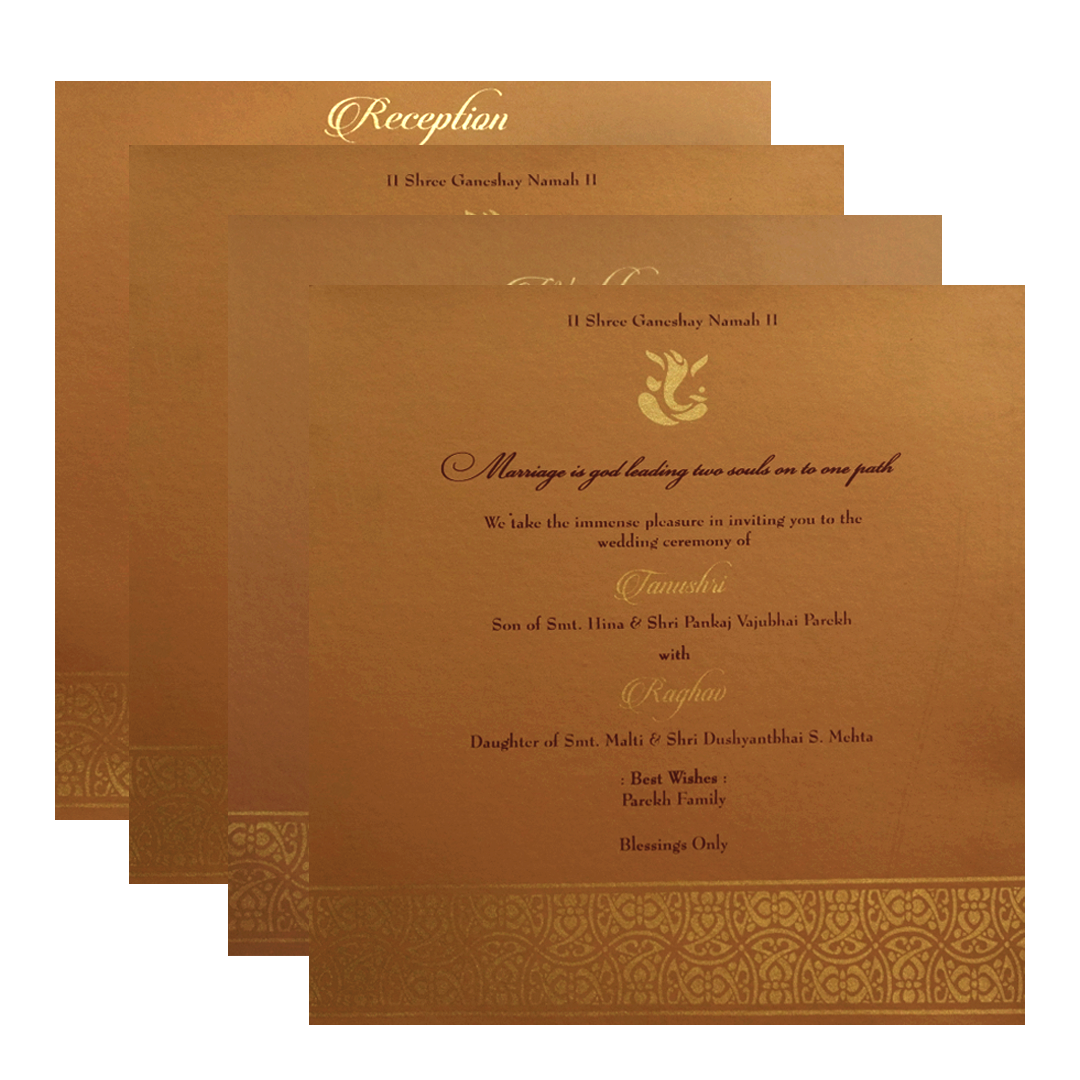 Brown Pattern Wedding Card-King of Cards