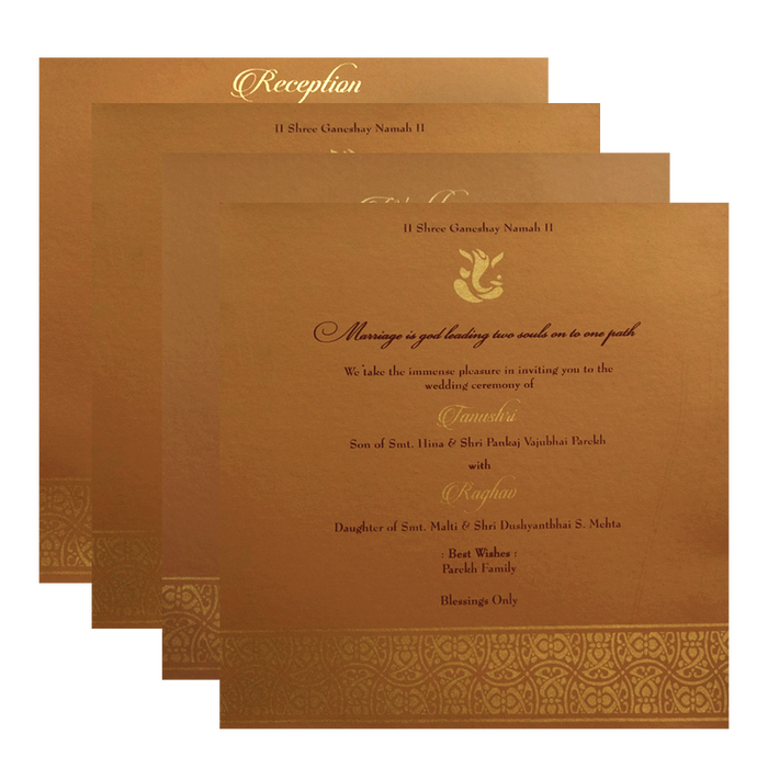 Brown Pattern Wedding Card-King of Cards