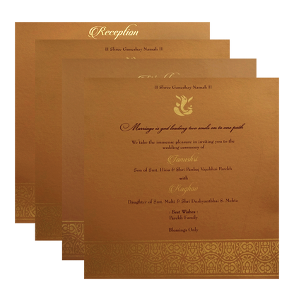 Brown Pattern Wedding Card-King of Cards