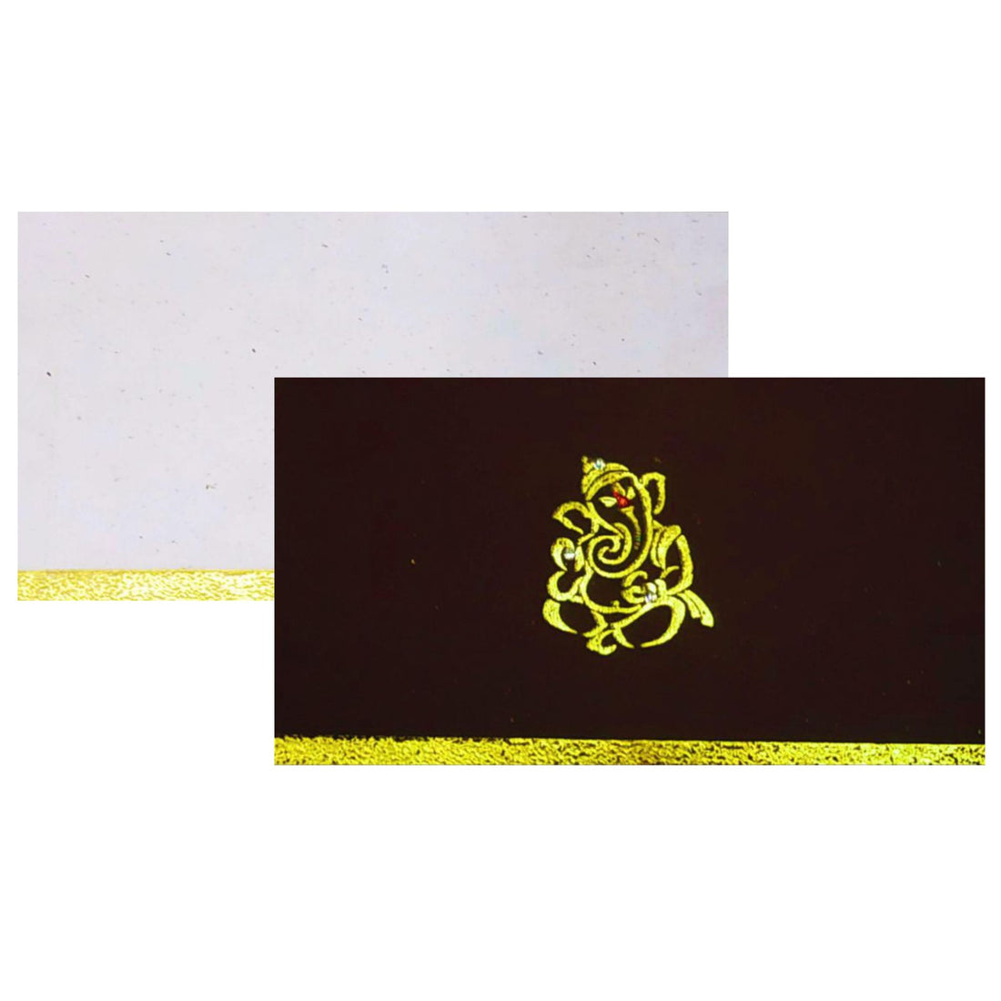 Gold Ganesha Invitation Card-Knk2275a-King of Cards