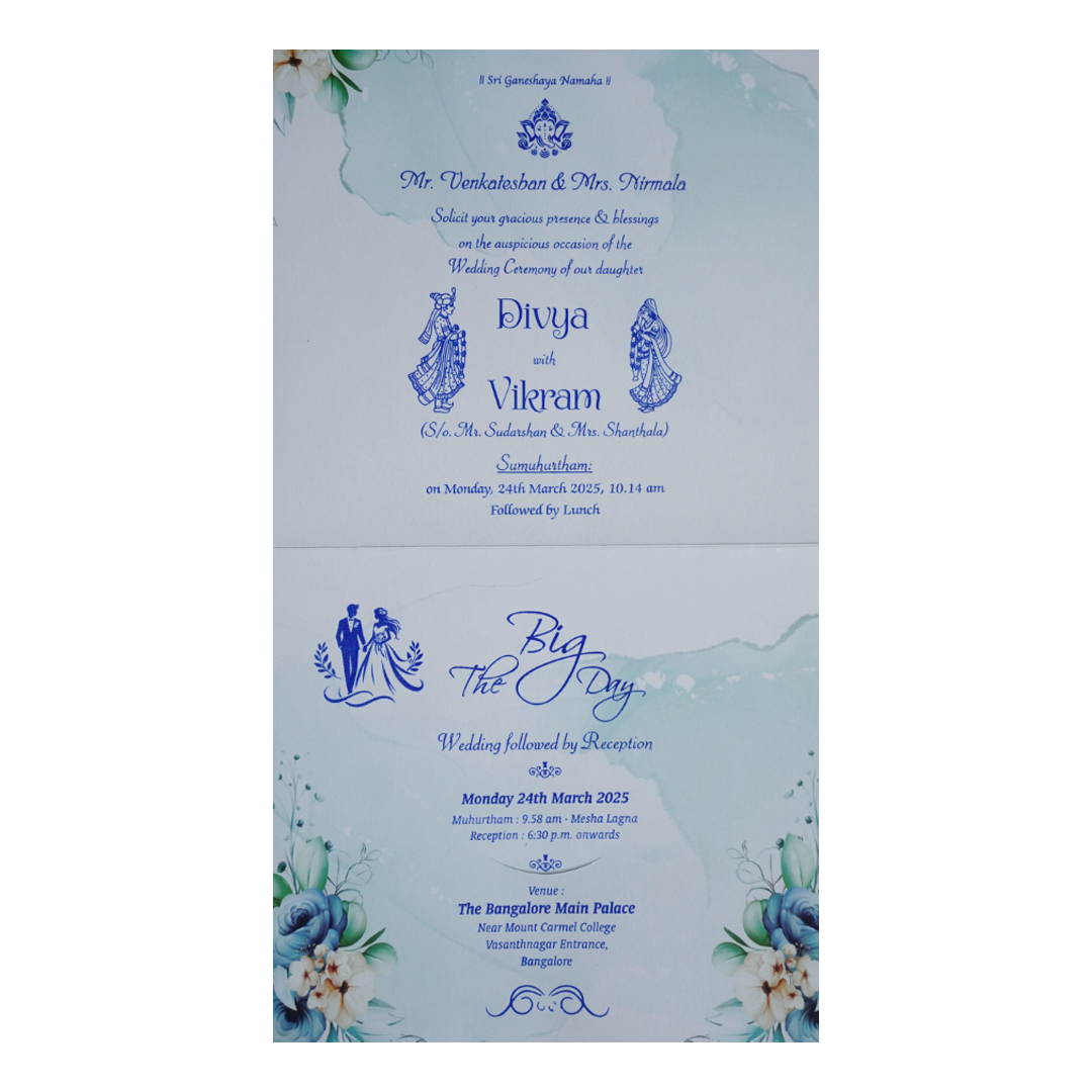 Pastel Floral Invitation Card-KNTH9609B