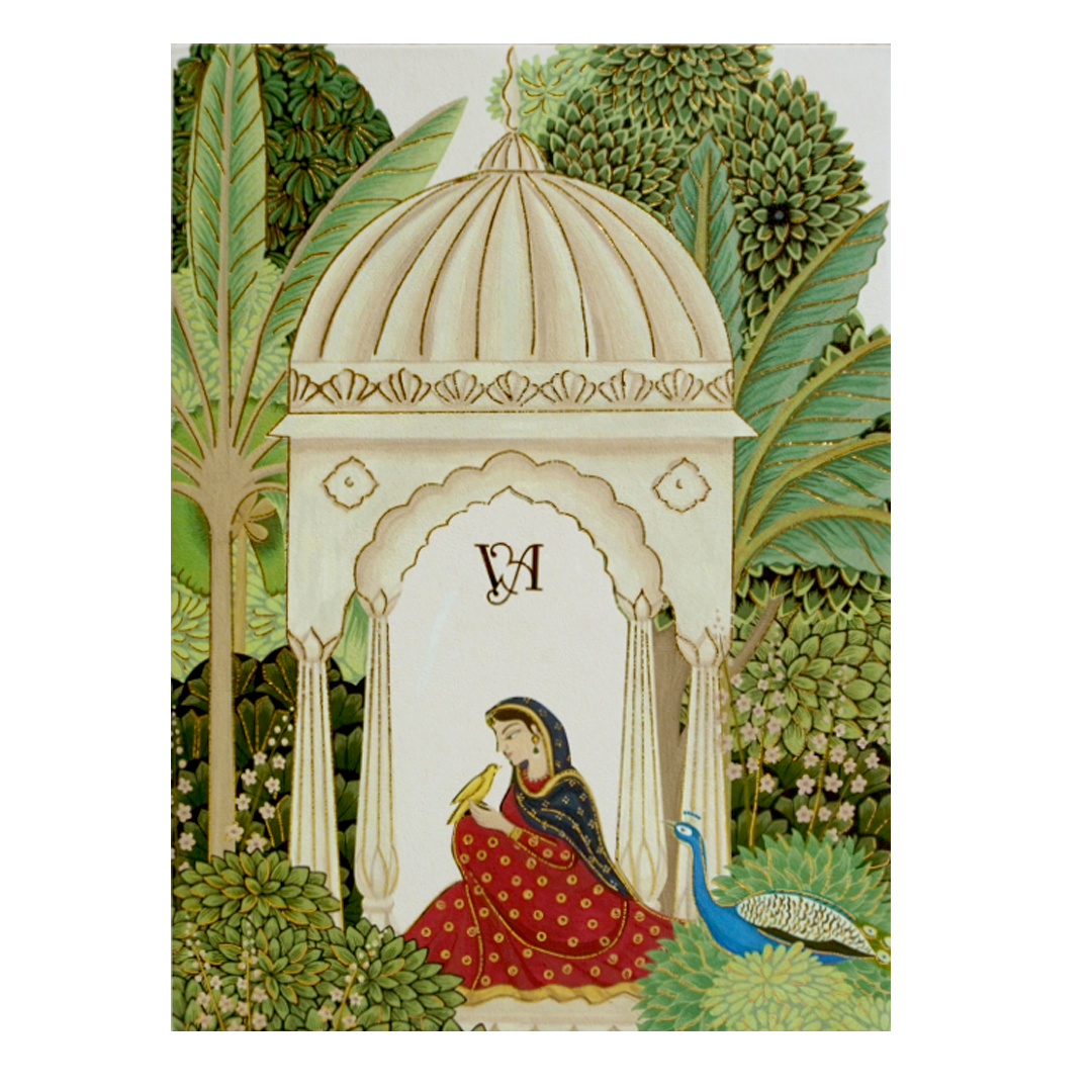 Cream Arch Floral Wedding Card-KBM04131