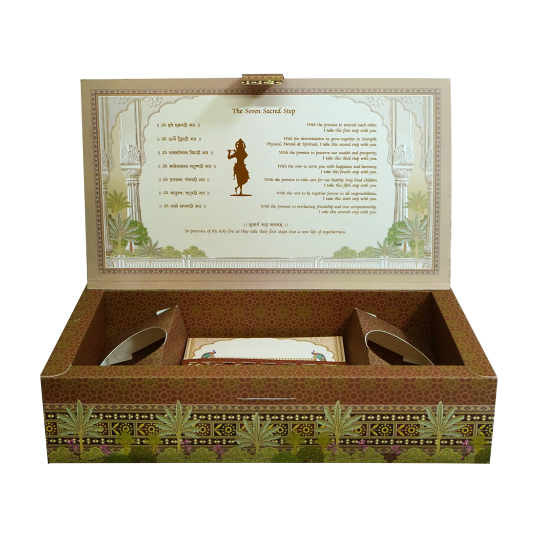 Brown Arch Peacock Box Invitation-King of Cards