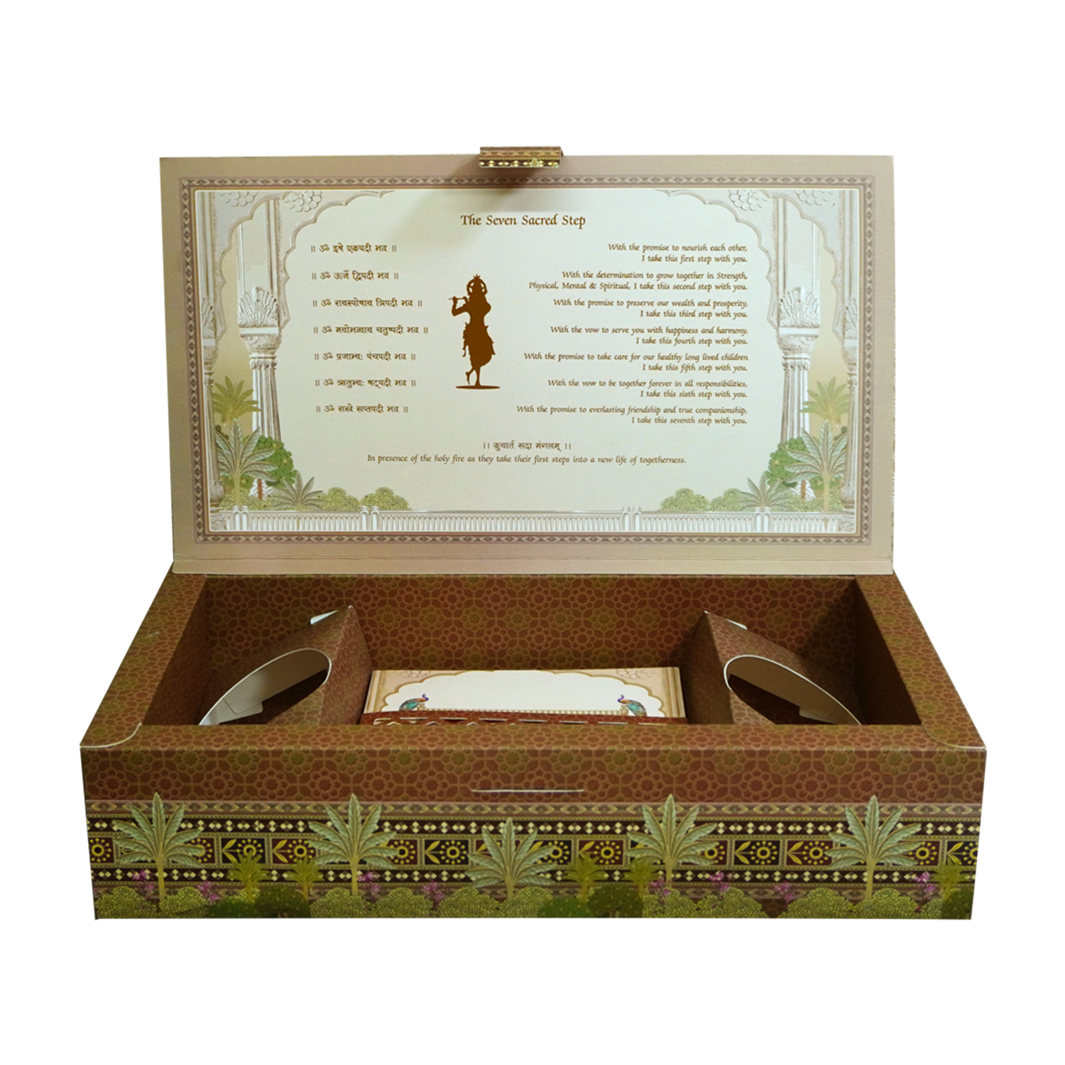 Brown Arch Peacock Box Invitation-King of Cards