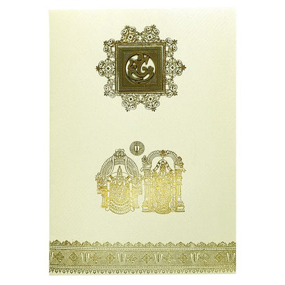 White Balaji Padmavathi Wedding Card-King of Cards