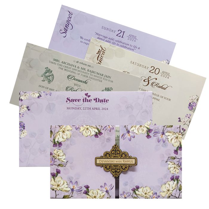 Light Pastel Purple Floral Invitation-King of Cards