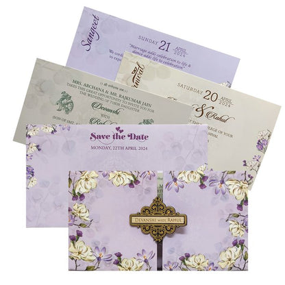 Light Pastel Purple Floral Invitation-King of Cards