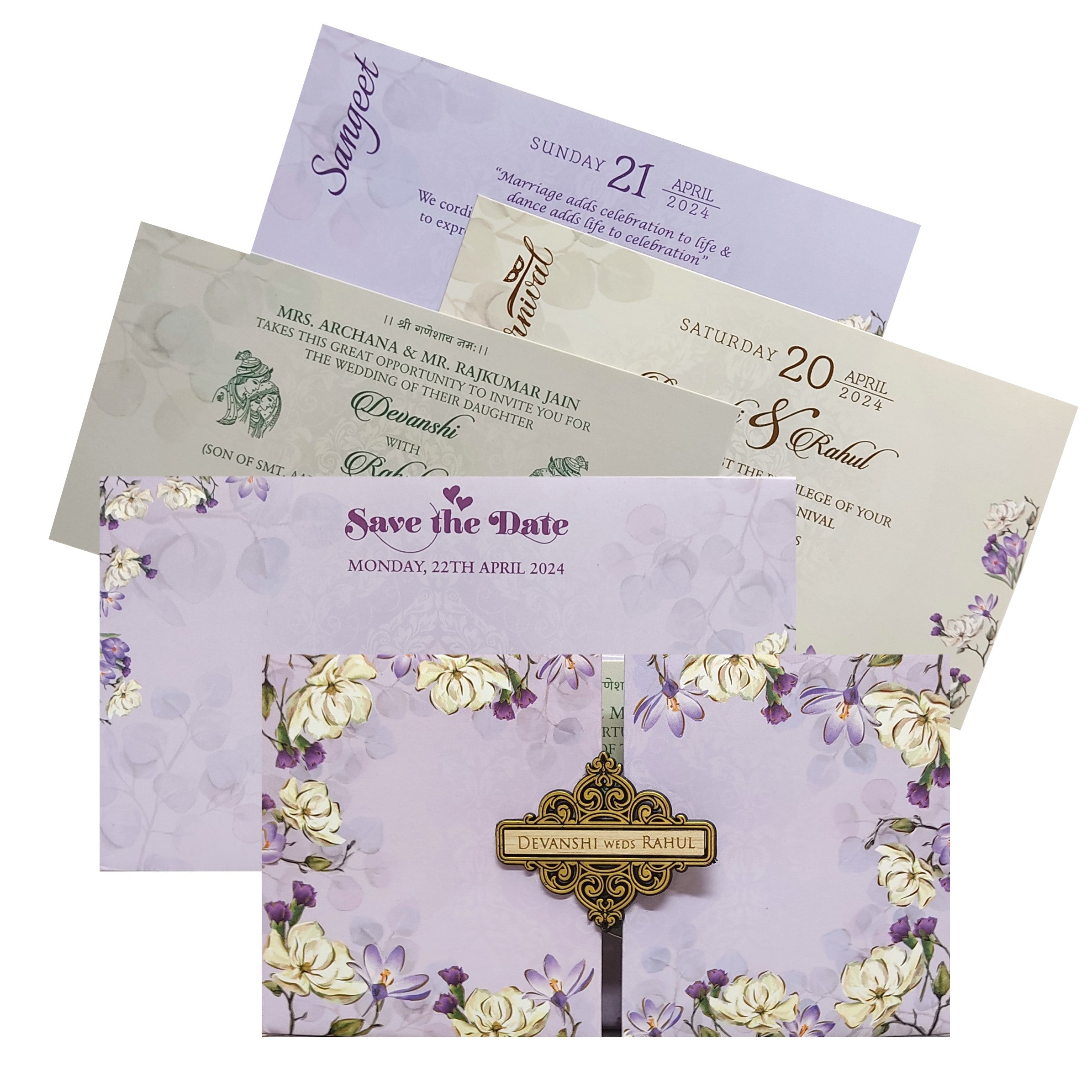 Light Pastel Purple Floral Invitation-KVN06380