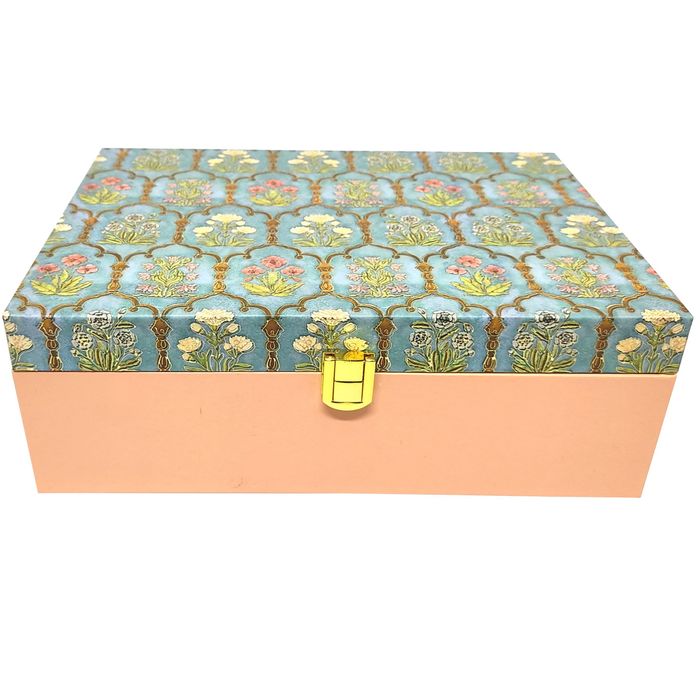 Green Floral Modern Box Invitation-KBX0304-King of Cards