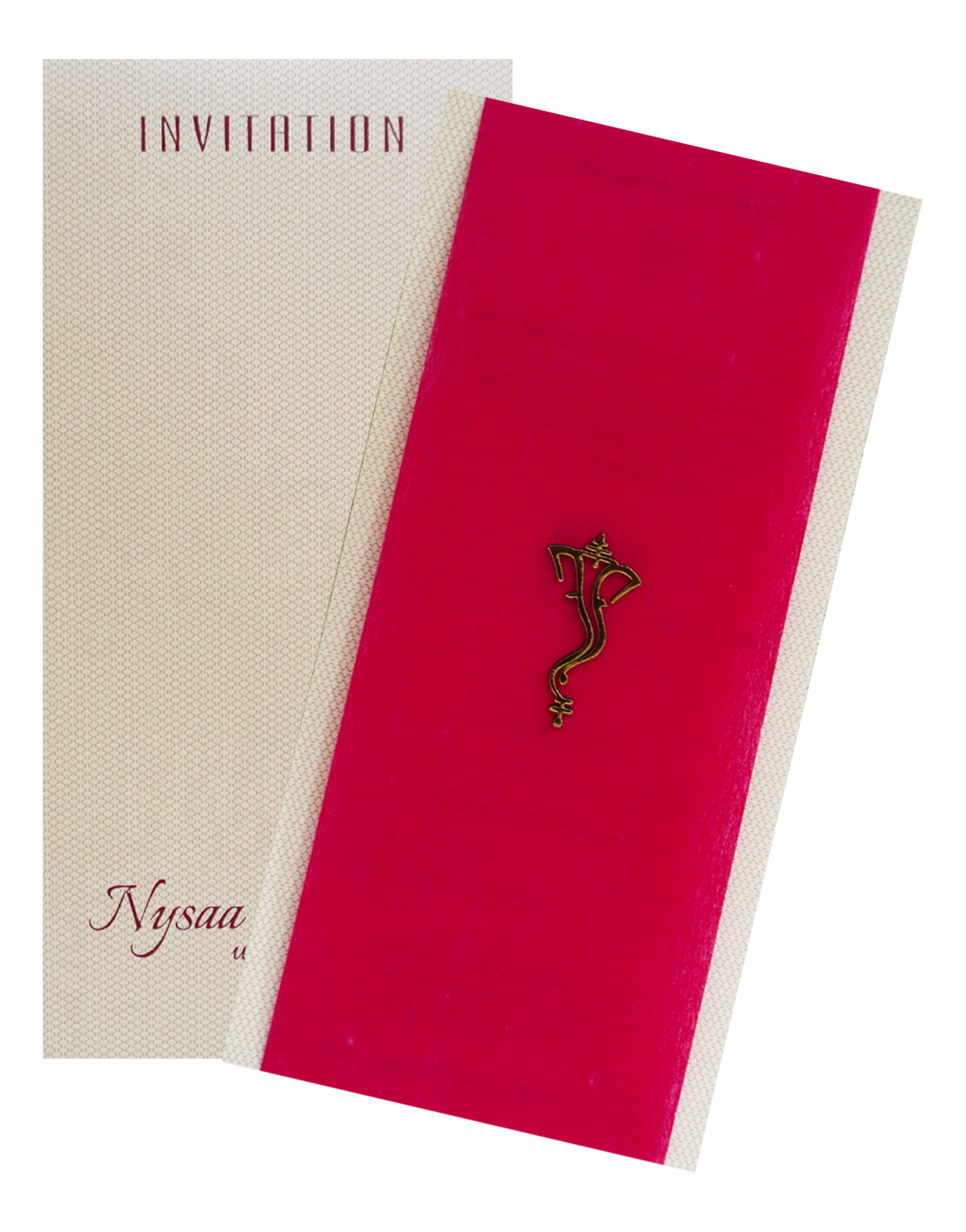 Cream Red Single Invitation Card-King of Cards