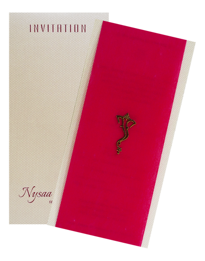 Cream Red Single Invitation Card-King of Cards