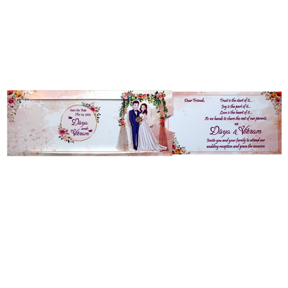 Pink Floral Slide Invitation Card-King of Cards