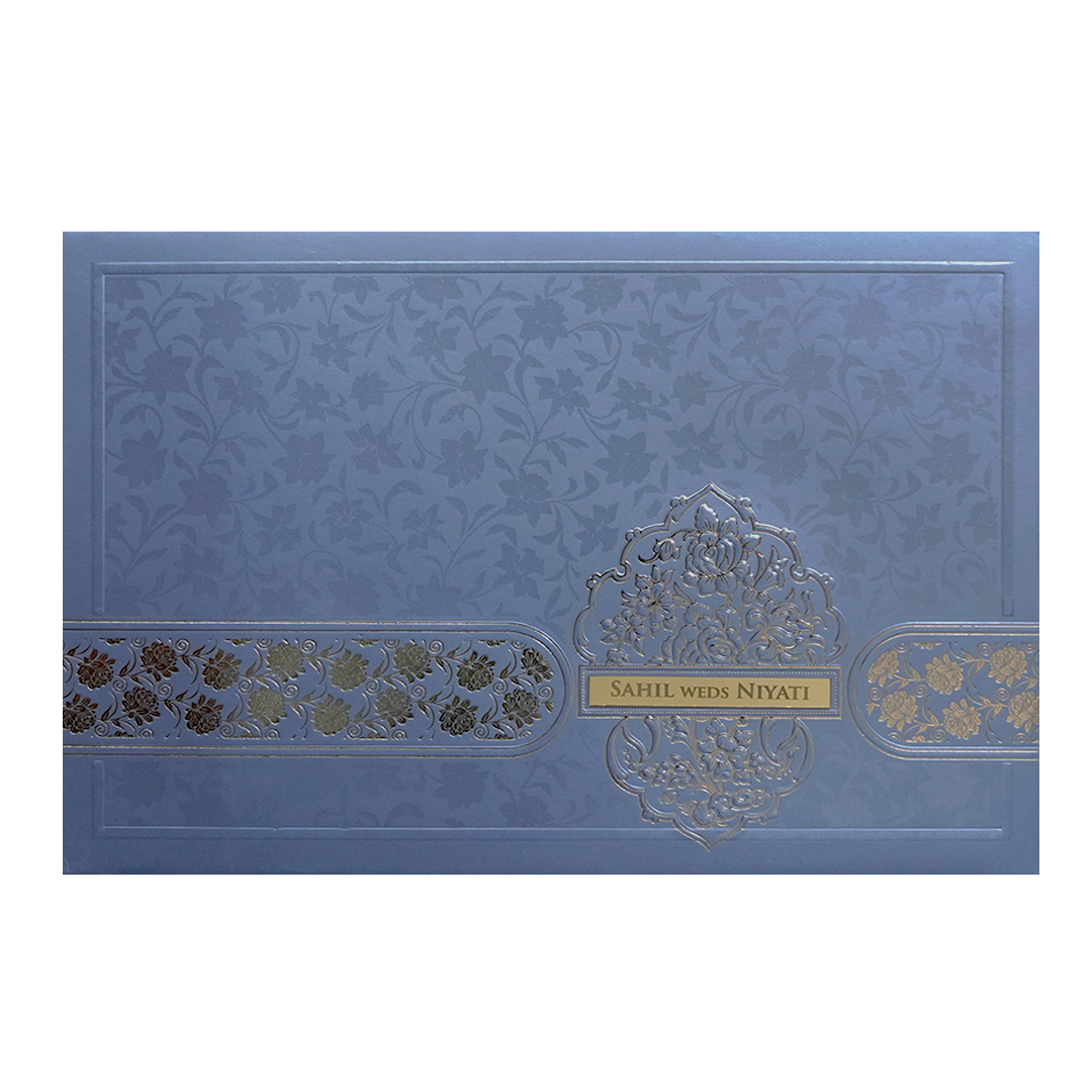 Light Blue Floral Marriage Invitation-KPR09600