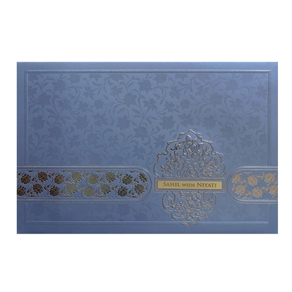 Light Blue Floral Marriage Invitation-KPR09600