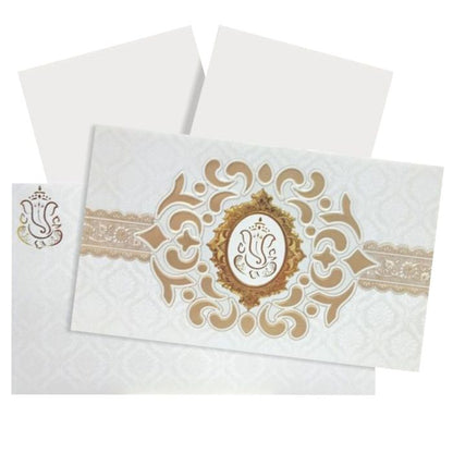 Gold Foiling Ganesha Invitation Card-Knk30720-King of Cards