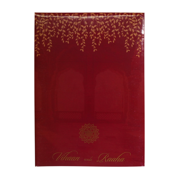 Red Padded Wedding Card-King of Cards