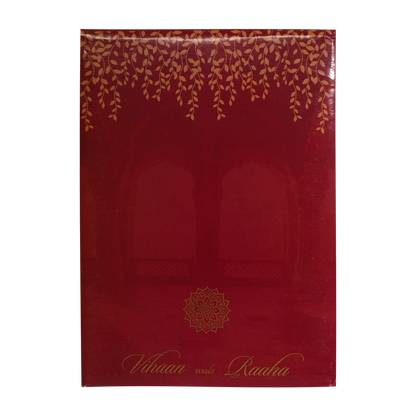 Red Padded Wedding Card-KRC30670
