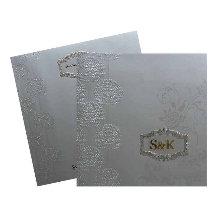 Sliver Floral Wedding Card-King of Cards