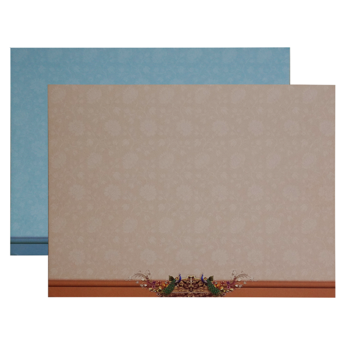 Cream Peacock Floral Invitation Card-King of Cards