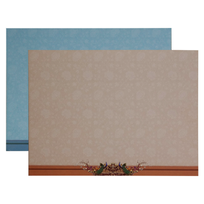 Cream Peacock Floral Invitation Card-King of Cards