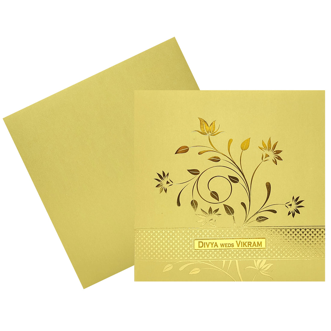 Gold Floral Invitation Card