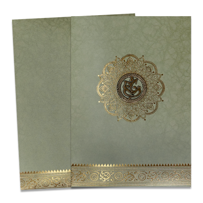 Soft Green Floral Mandala Wedding Card-KNKR026GL