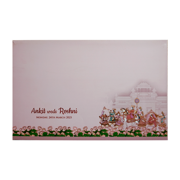 Peach Royal Padded Wedding Invitation-King of Cards