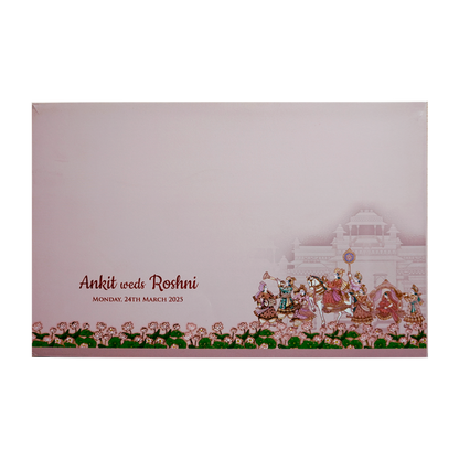 Peach Royal Padded Wedding Invitation-King of Cards