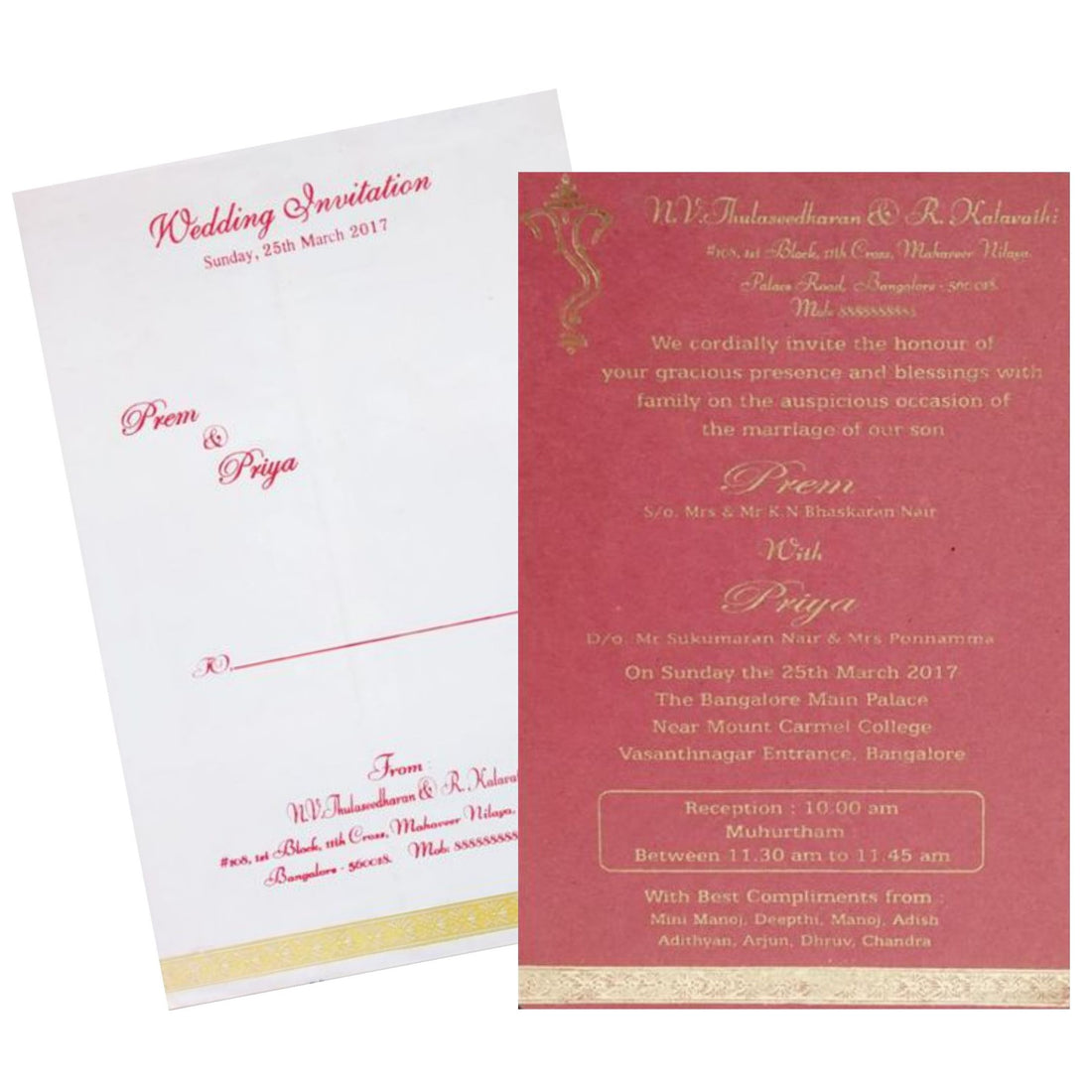 Red Single Sheet Invitation Card-King of Cards