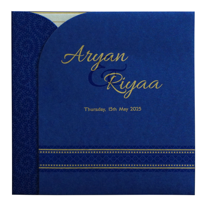 Dark Blue Door Wedding Invitation-King of Cards