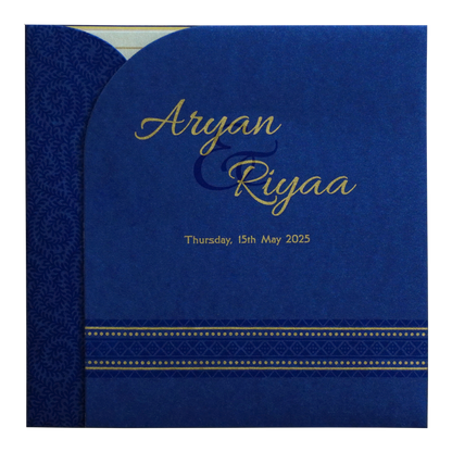 Dark Blue Door Wedding Invitation-King of Cards