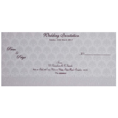 White Personal Invitation Card-KNK2187