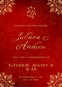 Red Floral Traditional Wedding Invitation-AATDI001