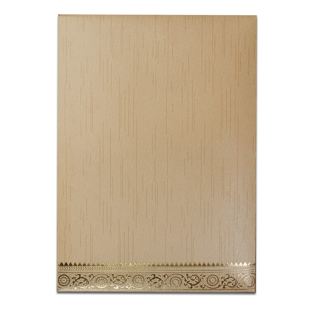 Gold Ganesha Traditional Wedding Card-KNKR026C